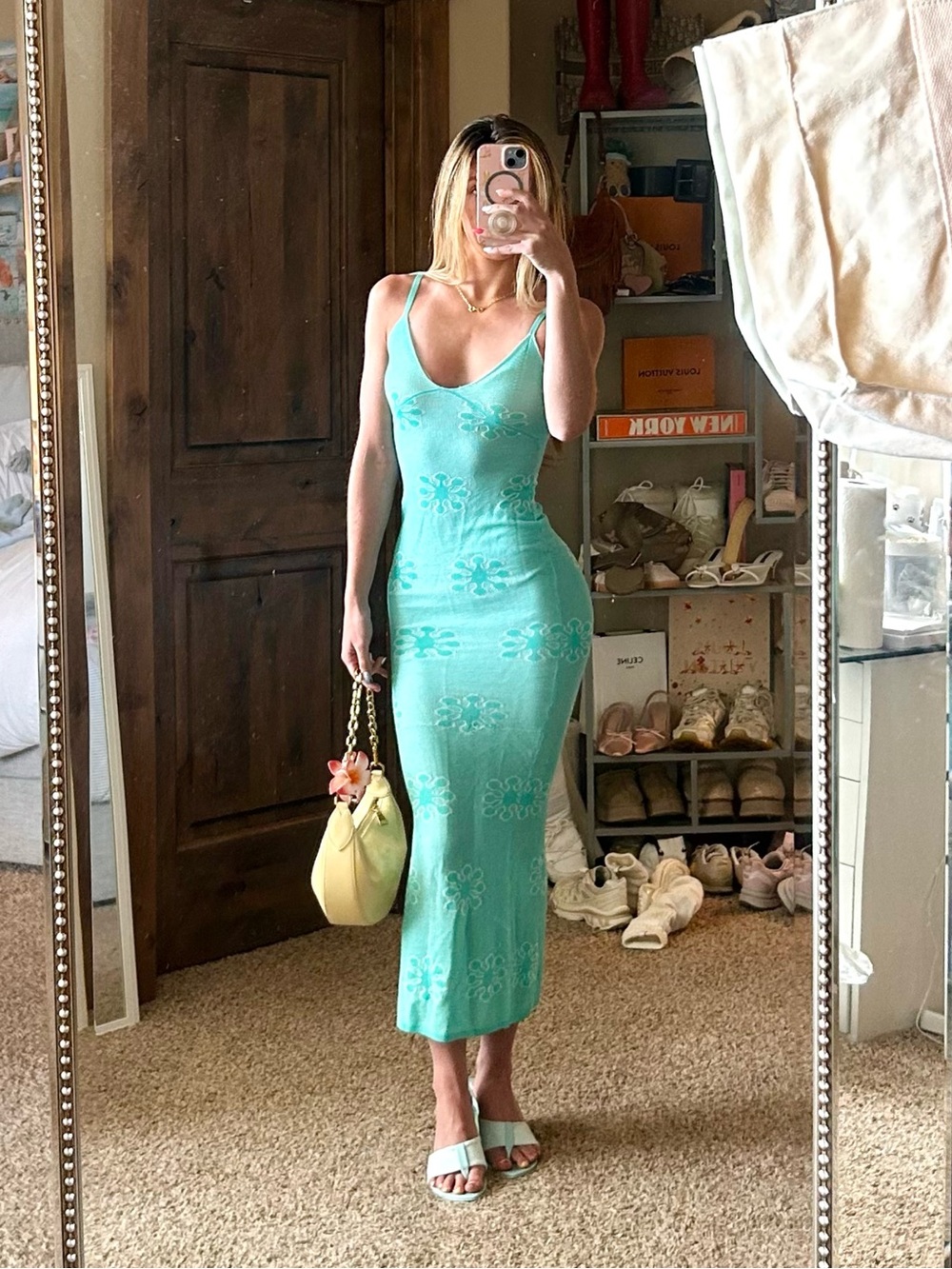 ASTA Resort Rare Coconut Girl Vacation Delilah Maxi Dress Aquamarine Size XS